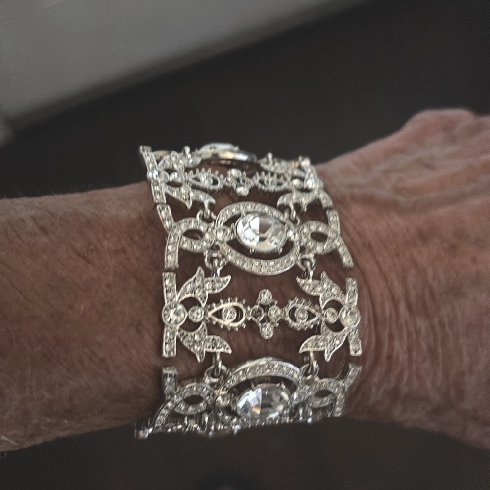 Nordstrom's "Statement " Bracelet - Silver W/ Rhinestones